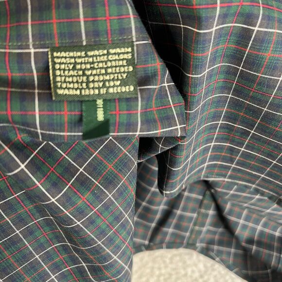 Lauren Ralph Lauren Green Label Dress Shirt Men 15.5-34/35 Plaid Green Non Iron - Picture 7 of 11